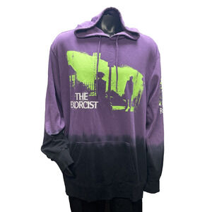 NWT The Exorcist Hoodie 3XL 54-56 Purple Black Dip Dye Movie Art Horror Bioworld
